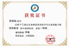 第十三届山东省师范类高校学生从业技能大赛获奖